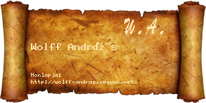 Wolff András névjegykártya