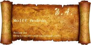 Wolff András névjegykártya